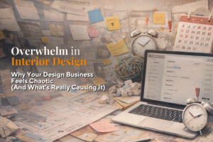 Overwhelm in Interior Design: Why Your Design Business Feels Chaotic (And What’s Really Causing It)